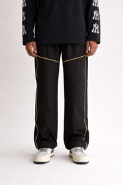 Premium straight-fit track pants for a clean, modern look. A2 Black with yellow