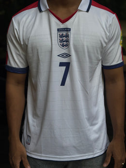 Beckham-7 England 1998  home coller ,Embroidery
