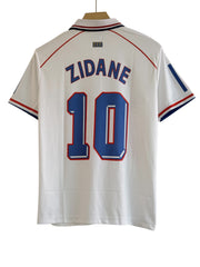Zidane-10 France away 1998 Classic collar with Button