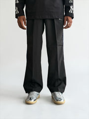 Premium straight-fit track pants for a clean, modern look. A3 Black with blue strap