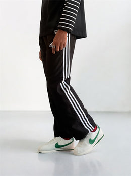 Premium straight-fit track pants for a clean, modern look premium quality (black and white )