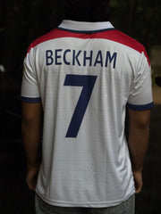 Beckham-7 England 1998  home coller ,Embroidery