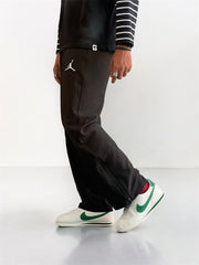 Premium Boot-Cut Track Pants Embroidered logo with side zip