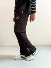 Premium Boot-Cut Track Pants Embroidered logo with side zip