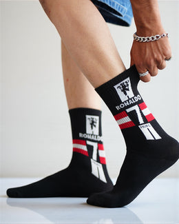 Premium cotton for superior softness socks man united black edition