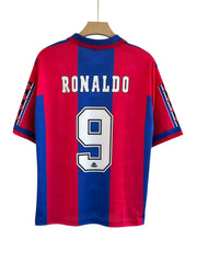 Ronaldo-09 Barcelona 1995/97 Home Five sleeve with Collar