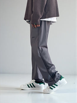 Premium straight-fit track pants for a clean, modern look(Gray with black)