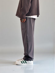 Premium straight-fit track pants for a clean, modern look(Gray with black)