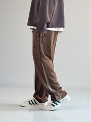 Premium straight-fit track pants for a clean, modern look (Brown with black)