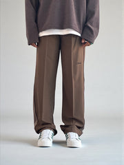 Premium straight-fit track pants for a clean, modern look (Brown with black)