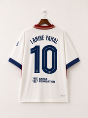 Lamine yemal-10 Fc Barcelona 4th kit five sleeve collar embroiudery