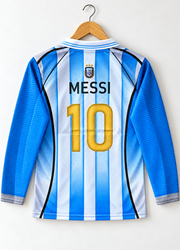 Messi-10 Argentina special edition full sleeve with collar jersey