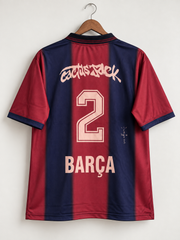 FC Barcelona X traviscott Five sleeve collar embroiery special retro