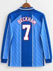 Beckham-07 England 1996 Retro fullsleeve polo coller with embroiery logos